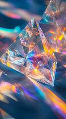 Wall Mural - Prismatic Crystal Triangles  Rainbow Light Refraction