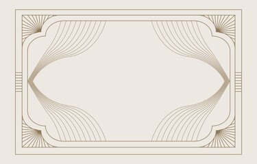 Wall Mural - vintage deco frame banner. abstract decoration template for horizontal design