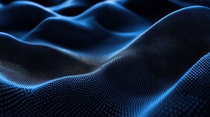 Wall Mural - Futuristic Technology Background Featuring a Blue Wave Pattern with Abstract Network Structures and Digital Textures for Digital Art and Design Use