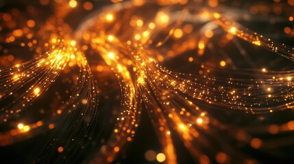 Illuminated Circuitry, a complex array of vibrant electrical wires intricately weaving a luminous technological network