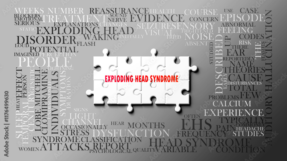 Exploding Head Syndrome Types Stock-Illustration „Exploding Head Syndrome as a complex subject ...