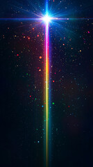 rainbow light beam sparkling stardust cosmic energy abstract background