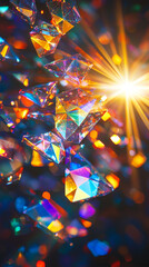 Wall Mural - Sparkling Rainbow Crystals  Gemstone Light Burst