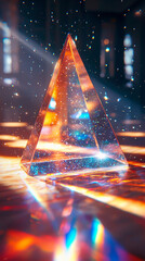 Wall Mural - Glass Pyramid Prism Refraction Light Sparkle Abstract