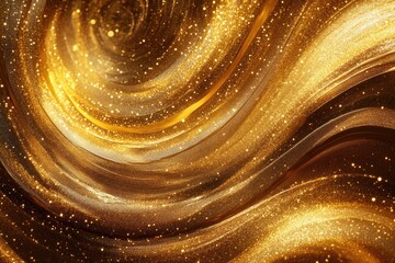 Wall Mural - Gold swirls on a black background