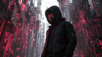 Hacker, conceptual digital 3d illustration