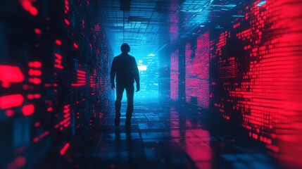 Hacker, conceptual digital 3d illustration