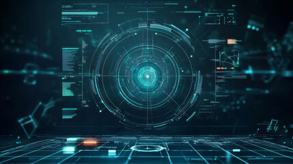 HUD futuristic monitor screen interface with target aim controls, vector crosshair frame. HUD technology dashboard or digital UI of space game, HUD GUI panel with virtual shooting radar on screen