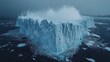 © Ali - Massive iceberg calving, ocean mist, arctic scene.