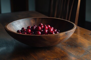 Wall Mural - Cherries on wooden table