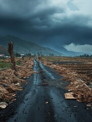 Wall Mural - Dirt Road and Mountain Landscape