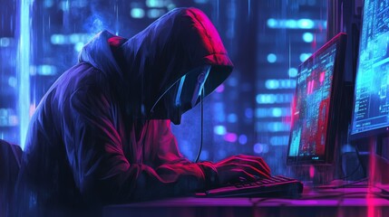 Wall Mural - illustration collection set of digital theft or cybercrime concept