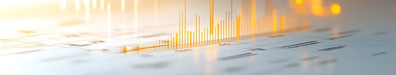 Poster - Sleek Financial Layout with Orange Bar Graphs on White Paper : Generative AI