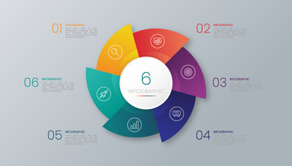 Wall Mural - circle chart infographic templates for presentations