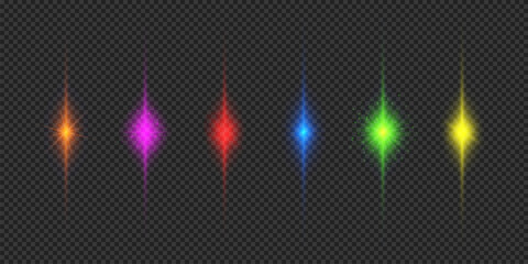 Wall Mural - set of multicolor light effects of lens flares