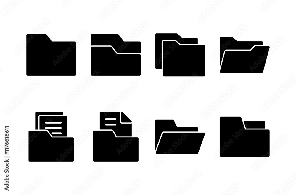 Computer File Folder Oc Folder Icon vector isolated on white background. Folder and documents ...