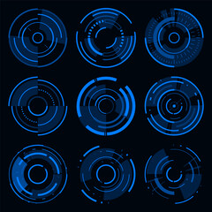 Wall Mural - hi-tech loading hud futuristic cyberpunk style design element.