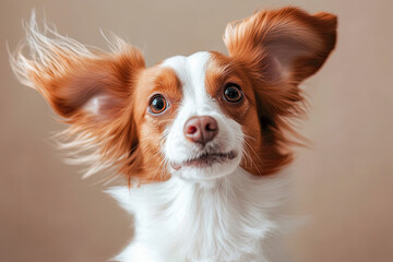 Wall Mural - dog with flapping ears while running, looking carefree and goofy