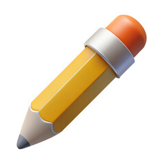 Wall Mural - plastic cartoon 3d icon of pencil