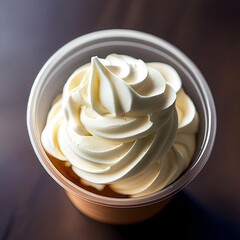 Wall Mural - Close up of vanilla soft serve ice cream in a cup