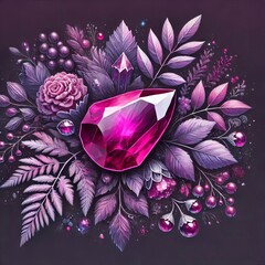 Wall Mural - Magenta Stone A bright purplish red