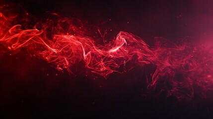 Wall Mural - Red line of smoke is shown in the image. The smoke is thick and long, and it is coming from a fire. Scene is intense and dramatic, as the smoke seems to be engulfing the entire scene