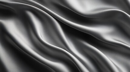 Wall Mural - Piece of fabric with a silver color and a wavy texture. The fabric is long and narrow, and it is a piece of cloth