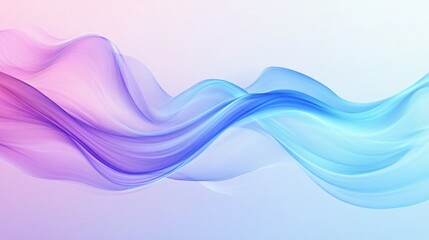 Wall Mural - Blue and pink wave with a white background. The colors are vibrant and the wave appears to be flowing