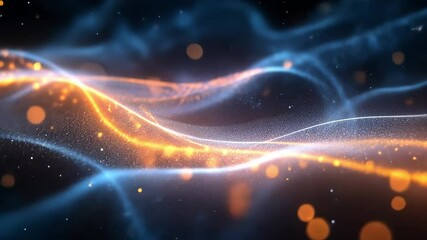 Wall Mural - abstract nebula: an ethereal dance of vibrant blue and orange light, swirling in a mesmerizing abstr
