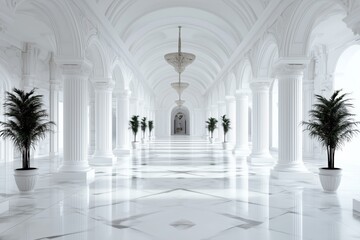 Wall Mural - white big hall mockup