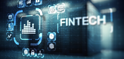 Wall Mural - fintech financial technology cryptocurrency investment and digital money. business concept on virtua