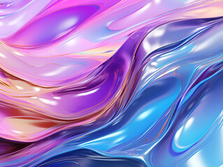 Wall Mural - Amazing Abstract holographic background with smooth lines and waves of purple