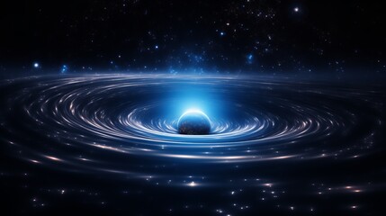 Wall Mural - mystical whirlpool of light and darkness in the cosmic abyss of space. generative ai