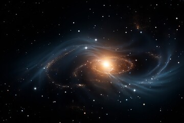 Wall Mural - exploring the mysteries of a distant galaxy illuminated by a brilliant core. generative ai