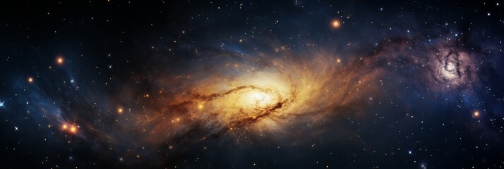 Wall Mural - majestic spiral galaxy swirling with vibrant colors and distant starlight. generative ai