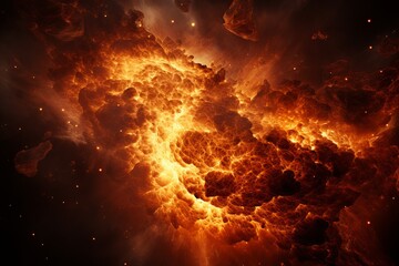 Wall Mural - majestic cosmic explosion illuminating the night sky with fiery hues. generative ai