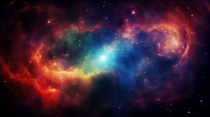 Wall Mural - vibrant cosmic clouds swirl in a kaleidoscope of colors across the night sky. generative ai