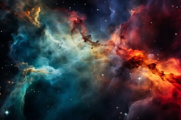 Wall Mural - nebula swirling in vibrant colors across the vastness of the cosmos. generative ai