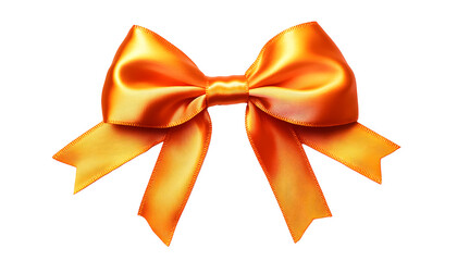 Wall Mural - Beautiful orange silk bow isolated png