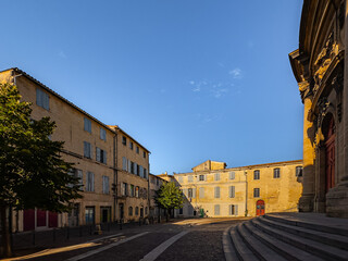 Wall Mural - Street view of old village Beaucaire in France