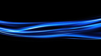 Canvas Print - Abstract blue light wave on black background. (1)