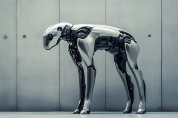 Poster - Robotic dog standing in modern minimalist interior