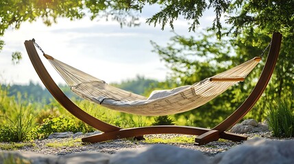 Wall Mural - a folding hammock stand with a sturdy yet elegant design