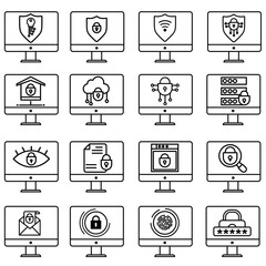 Wall Mural - password icon vector set. protection illustration sign collection. security symbol or logo.