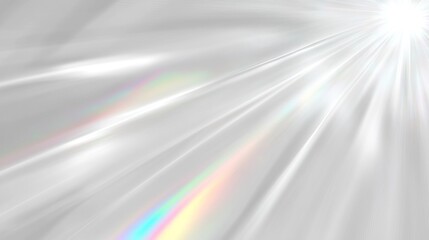 Sticker - Abstract gray background with light rays and rainbow flare.