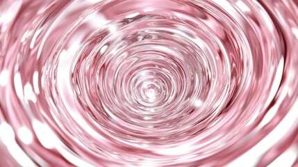 Sticker - Abstract pink swirling liquid vortex tunnel.