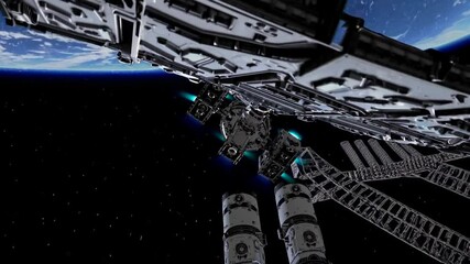 Aufkleber - Exploring the beauty of Earth from above with a spacecraft releasing thrust in the cosmos