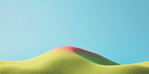 Wall Mural - Vibrant Green Hills Against Clear Blue Sky A Minimalist Landscape