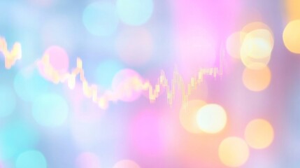Poster - Pastel Financial Graphs with Abstract Bokeh Background