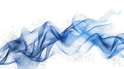 Flowing particles dots, wave pattern curve halftone shape . Vector background concept of modern technology, science. isolated on a transparent background